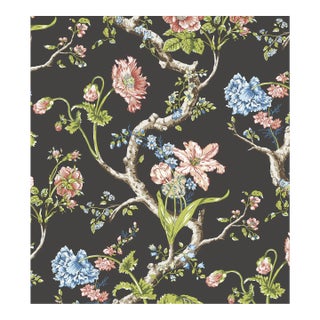 The House of Scalamandre Andrew Jackson Floral Wallcovering, Noir For Sale