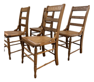Victorian Ladderback Dining Chairs, Set of Four