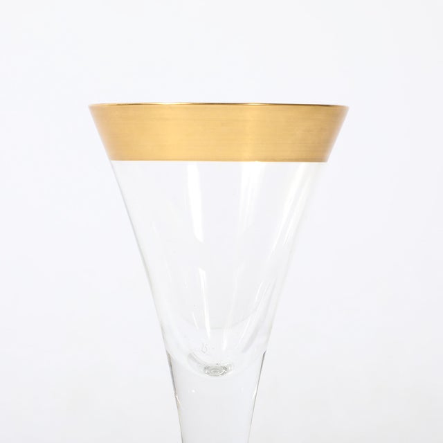 Set of 6 Mid-Century Modernist Gilt Rimmed Wine Glasses by Dorothy Thorpe For Sale - Image 14 of 14