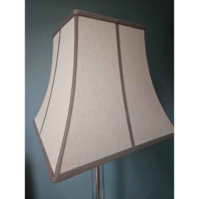 Restoration Hardware Silver and Glass Floor Lamp For Sale - Image 10 of 12