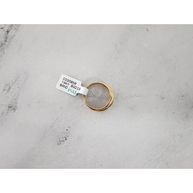 5MM Baguette Channel Diamond Wedding Band 14k Yellow Gold, Size 9 For Sale - Image 4 of 4