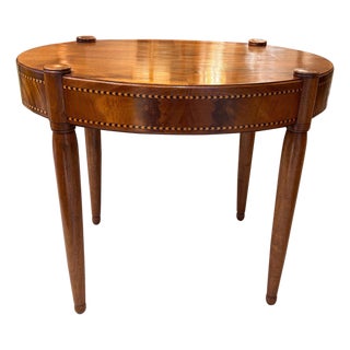 Inlaid Satinwood Occasional Oval Table, 1920s For Sale