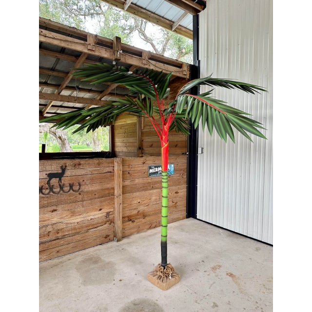 Monumental Coastal Canvas Lipstick Palm Tree Chairish