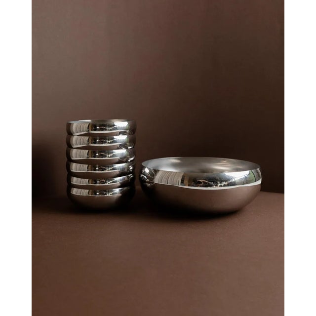 Vintage Space Age Bowls in Stainless Steel, Set of 7 For Sale - Image 11 of 11