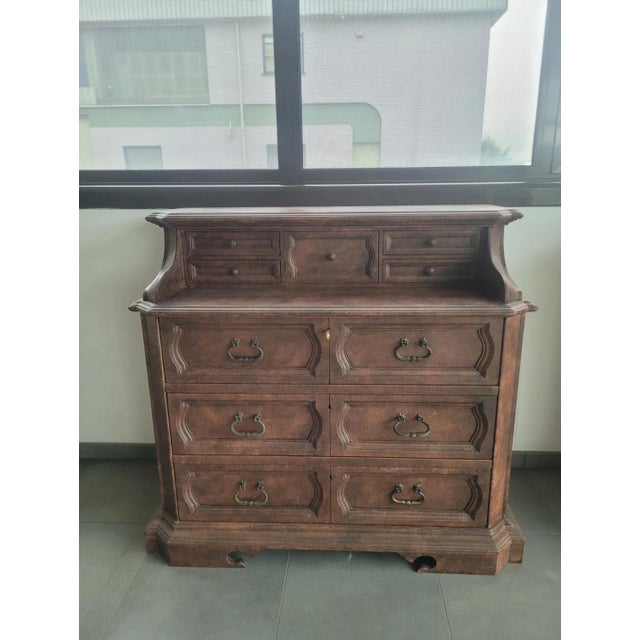 Louis XIV-style lacquered chest of drawers, 20th century. Excellent overall condition. All three bottom drawers have...