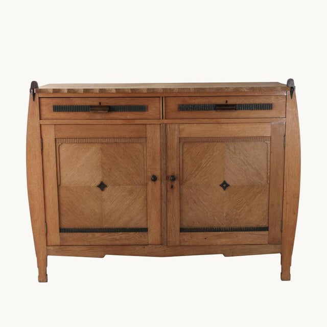 Large Vintage Rounded Sideboard, Netherlands, 1930s For Sale - Image 10 of 10