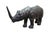 Vintage tooled leather African Rhino sculpture / foot rest / ottoman. Dimensions: 34.5" x 10" x 17.5" (W x D x H)