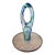 Late 20th Century Signed A. Tablonski Polish Art Glass Sculpture -- 18" Blue Green Crystal Modernist Vase For Sale