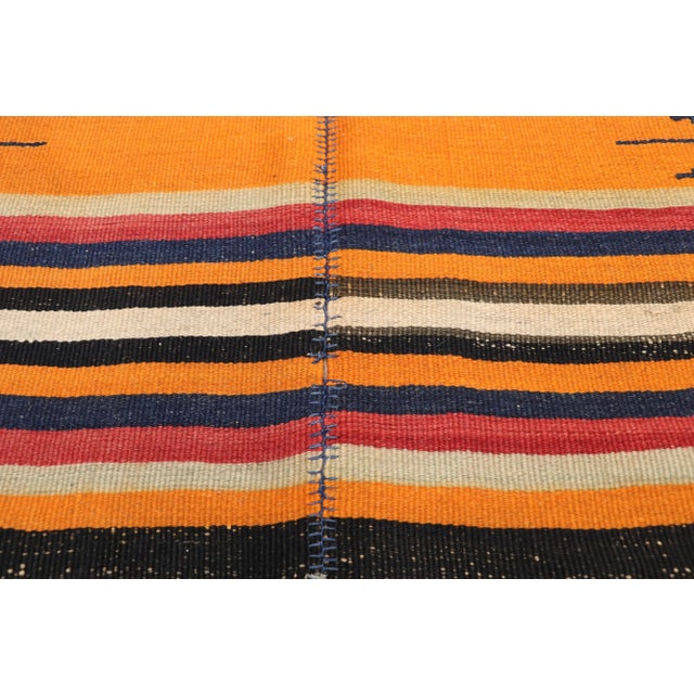 Vintage Turkish Striped Kilim Rug - 4′10″ × 10′9″ For Sale - Image 4 of 10