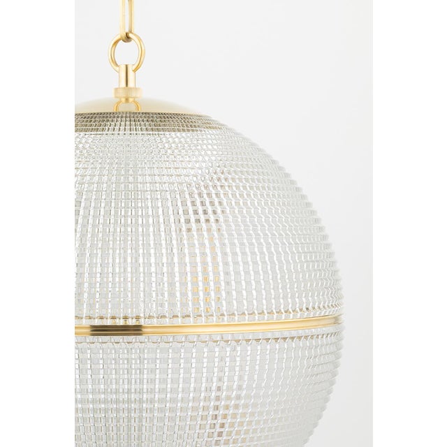 Transitional Hudson Valley Lighting Mark D. Sikes Sphere No. 3 1-Light Large Pendant, Aged Brass For Sale - Image 3 of 7