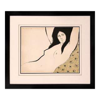 Colleen Browning, Odalisque, Rare Hand Signed Lithograph, Edition of 100, Framed, 1971 For Sale
