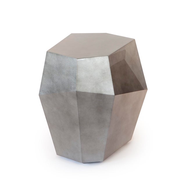 Not Yet Made - Made To Order Three Rocks High Side Table in Aged Silver Leaf from Insidherland For Sale - Image 5 of 5