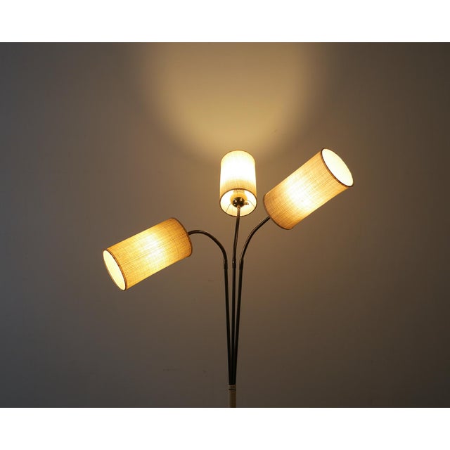 Three-Armed Brass Bag-Shaped Floor Lamp, Germany, 1950s For Sale - Image 6 of 18