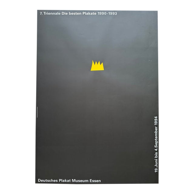 Hans Günter Schmitz, 7. Triennale Die Besten Plakate 1990–1993, Deutsches Plakat Museum Essen, 1994, Original Vintage Exhibition Poster, For Sale