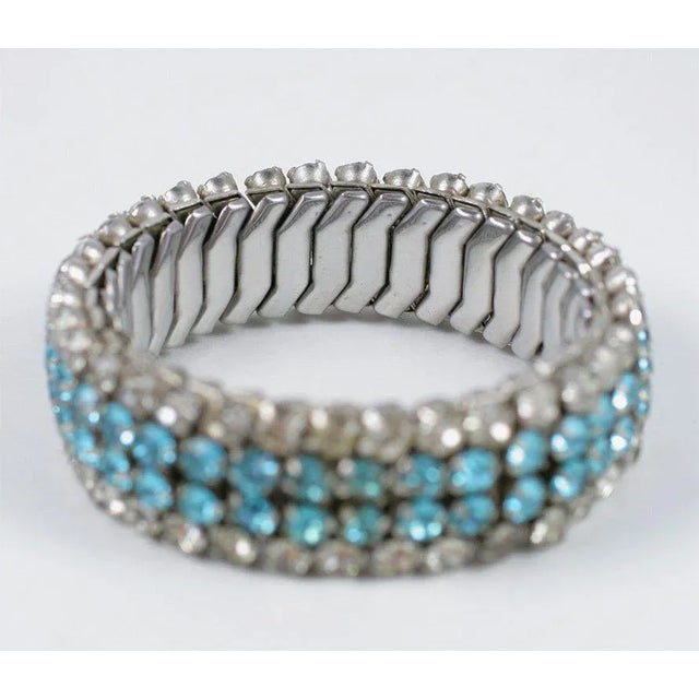 1940s 1940s Expandable Rhinestone Bracelet For Sale - Image 5 of 8