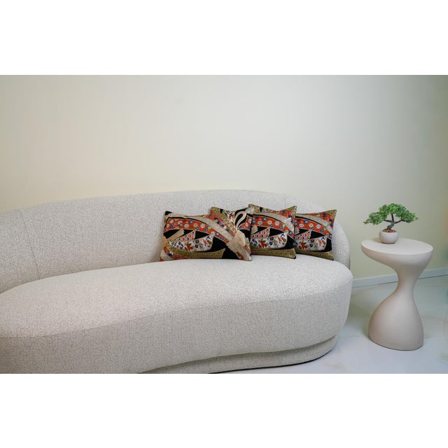 Japanese Ceremonial Silk Lumbar Cushion by Renaras For Sale - Image 6 of 7