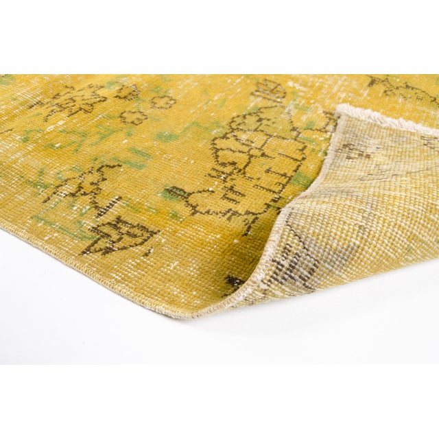 Turkish Mid 20th Century Handknotted Yellow Area Carpet For Sale - Image 3 of 10