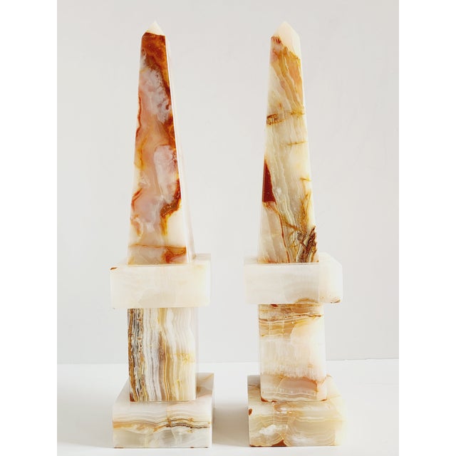 2000 - 2009 Decorative Onyx Obelisks-A Pair For Sale - Image 5 of 11