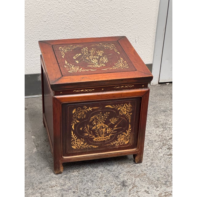 Chinese Bone Inlay Square Storage Chest, Antique For Sale - Image 11 of 12