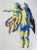 Late 20th century mixed media oil pastel on thin paper abstract blue and yellow figures painting. Unsigned. Unframed,...