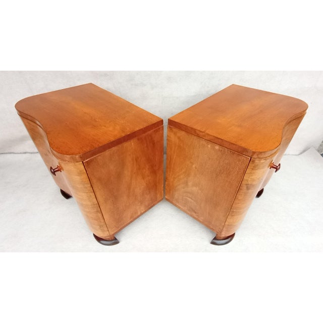 Wood Bedside Tables by Jindrich Halabala for Up Závody, 1950s, Set of 2 For Sale - Image 7 of 15