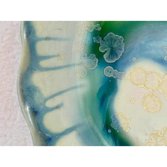 Edgecomb Pottery handmade porcelain dish/bowl. Studio operated in Maine from 1976-2025. Has crystalline effects in glaze....