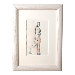 Original Contemporary Framed Watercolor Nude Female Figure Painting Signed by Michelle Arnold Paine