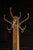 c. 1920 brass coat rack, with angular construction throughout. This piece features four matching oversized double hooks on...