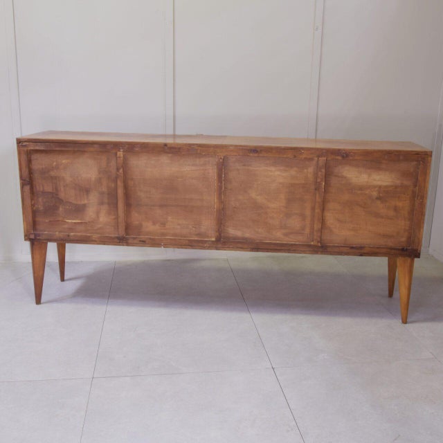 Walnut Credenza with Checkerboard Marquetry attributed to Paolo Buffa, 1950s For Sale - Image 13 of 14