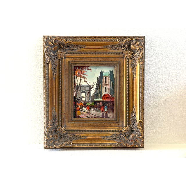 1970s Impressionist Street Scene Autumn in Paris Arc De Triomphe Oil on Canvas For Sale - Image 10 of 10