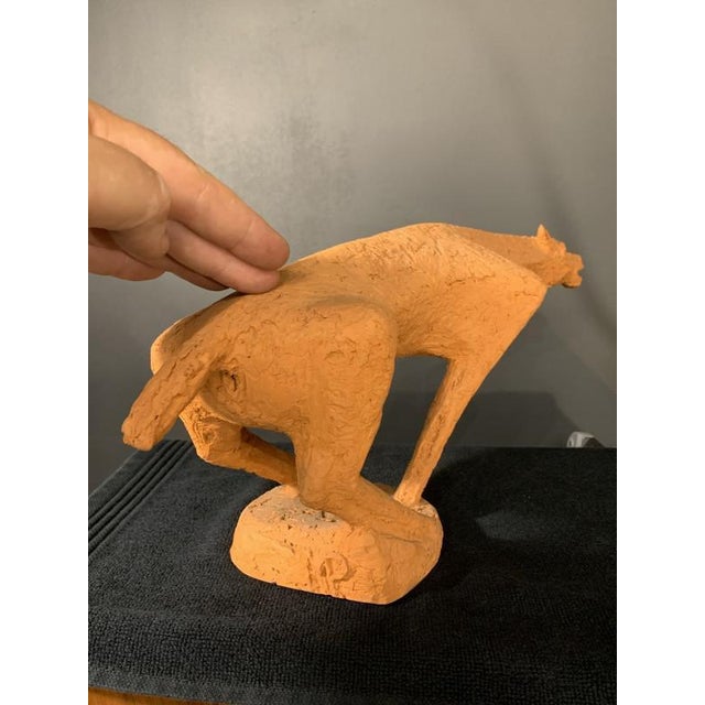 Terracotta Horse Animal Sculpture by Mario Peruggini, 1960s For Sale - Image 11 of 15