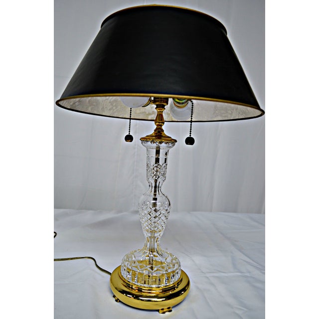 Cut-Crystal & Gold-Tone Metal Base Table Lamp | Chairish