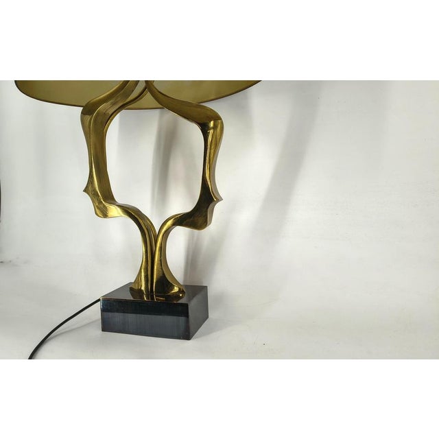 Bronze Table Lamp attributed to Willy Daro, 1970s For Sale - Image 9 of 14