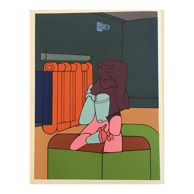 Adami Original Lithograph Dm02188 Derriere Le Miroir 1970 For Sale