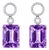 Late 20th Century 18K White Gold Diamond Amethyst Drop Earrings, Pair For Sale