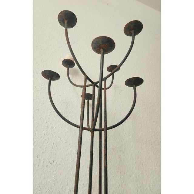 1960s Large Mid-Century Modern Sculptural Cast Iron Wire Floor-Standing Candelabra, 1950s For Sale - Image 5 of 18