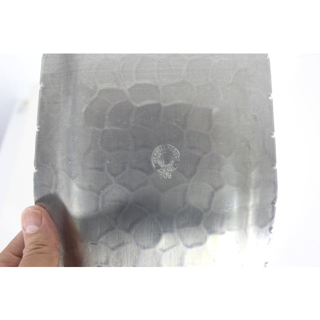 1960’s Wendell August Forge Dogwood Mid-Century Modern Hammered Aluminum Drinks Tray For Sale - Image 9 of 10