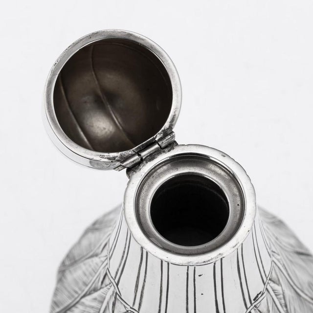 Vintage English Silver Novelty Shuttlecock Inkwell, 1928 For Sale - Image 10 of 16