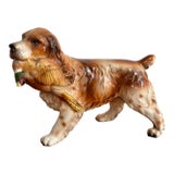 Vintage Porcelain Figurine Spaniel Hunting Dog With Pheasant For Sale