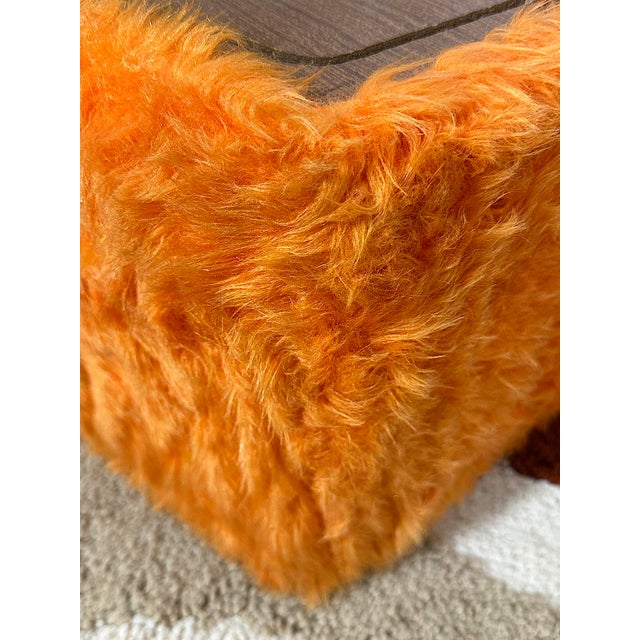 Vintage Orange Ottoman, Italy, 1970s For Sale - Image 11 of 13