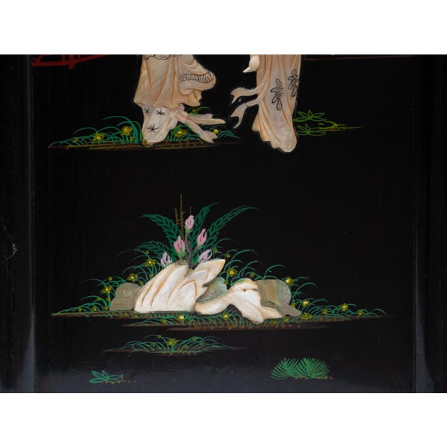 C. 1920-1940s Chinoiserie Inlaid Coromandel Screen For Sale - Image 14 of 18