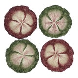 Vintage Fitz & Floyd Cabbage Leaf Bowls, Set of 4, 2 Green, & 2 Red For Sale