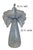 21 In. Tall Art Glass Clear Fluted Confetti Blue Speckled Flower Shaped Vase For Sale - Image 16 of 17