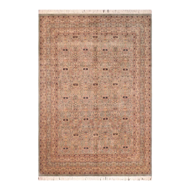 Shabby Chic Pak-Persian Green/Blue Wool Rug - 8'2'' X 9'10'' For Sale