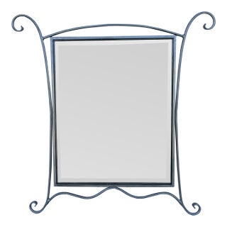 Silver Steel Rod Metal Wall Mirror For Sale
