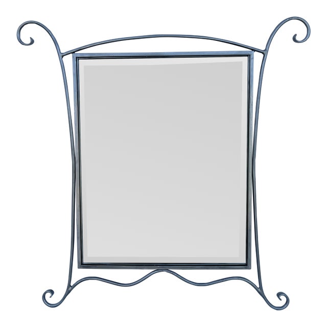 Silver Steel Rod Metal Wall Mirror For Sale