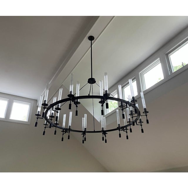 Restoration Hardware Restoration Hardware Grand Black Iron Chandelier For Sale - Image 4 of 4