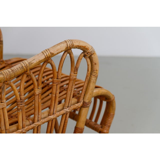 Danish Rattan Lounge Chair by Tove Kindt-Larsen for R. Wengler, 1940s For Sale - Image 10 of 18