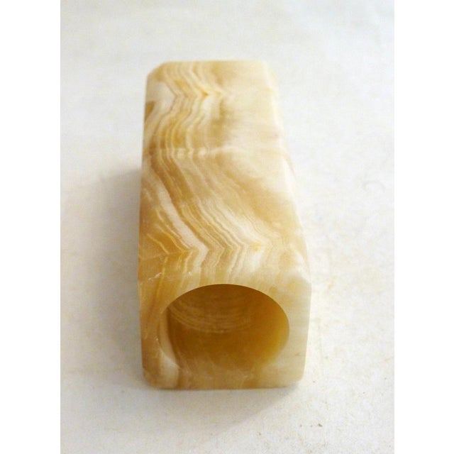 Square Vase with Beveled Edges in Onyx Stone, 1960s For Sale - Image 11 of 12