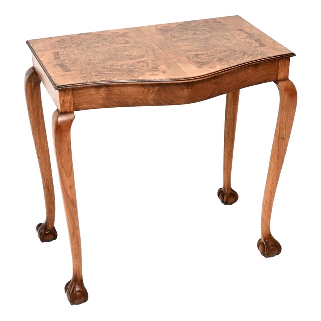 Vintage Burr Walnut Console Table, 1930 For Sale